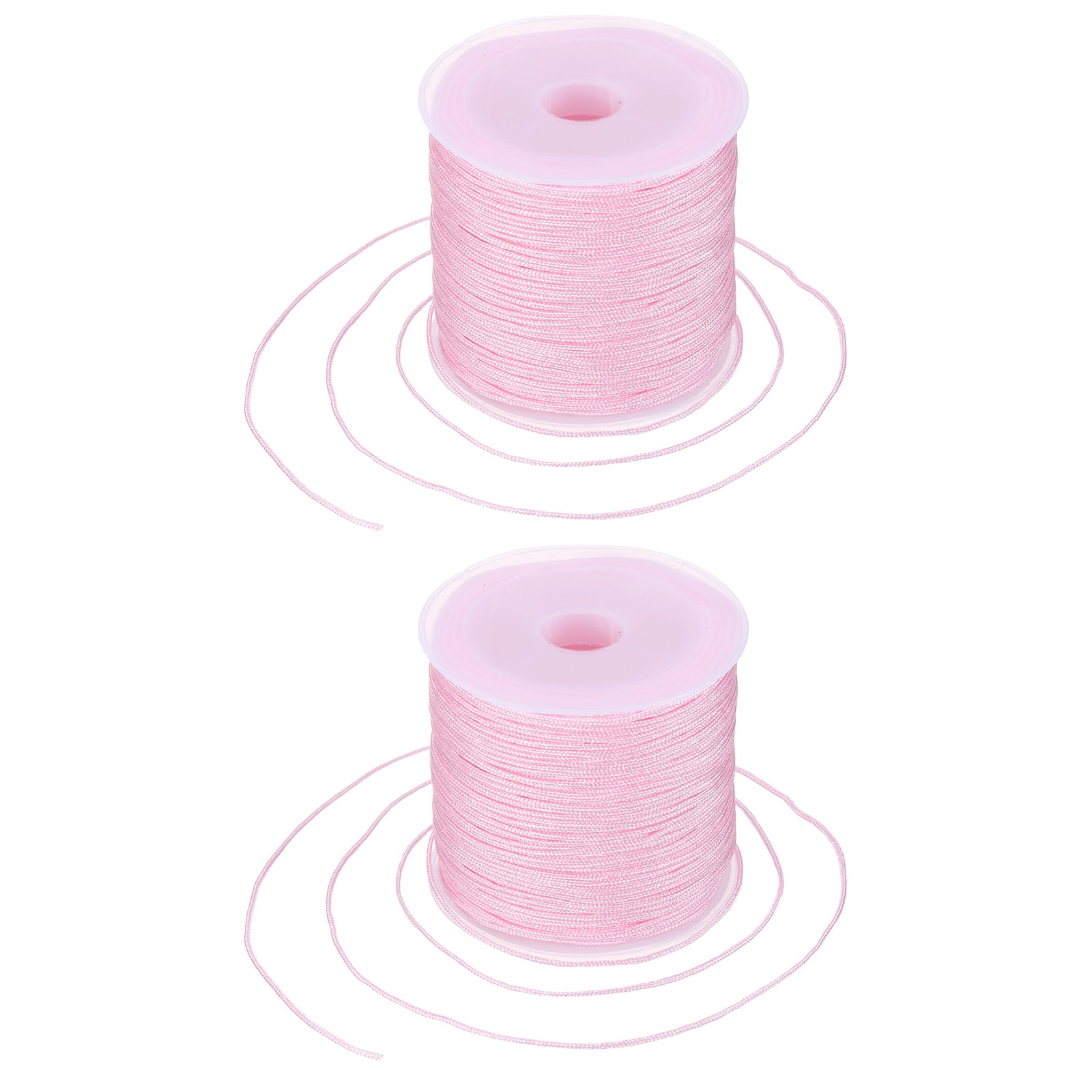 2 pcs 0.8mm String for Bracelets, 44 Yards Beading Thread(Light Pink)