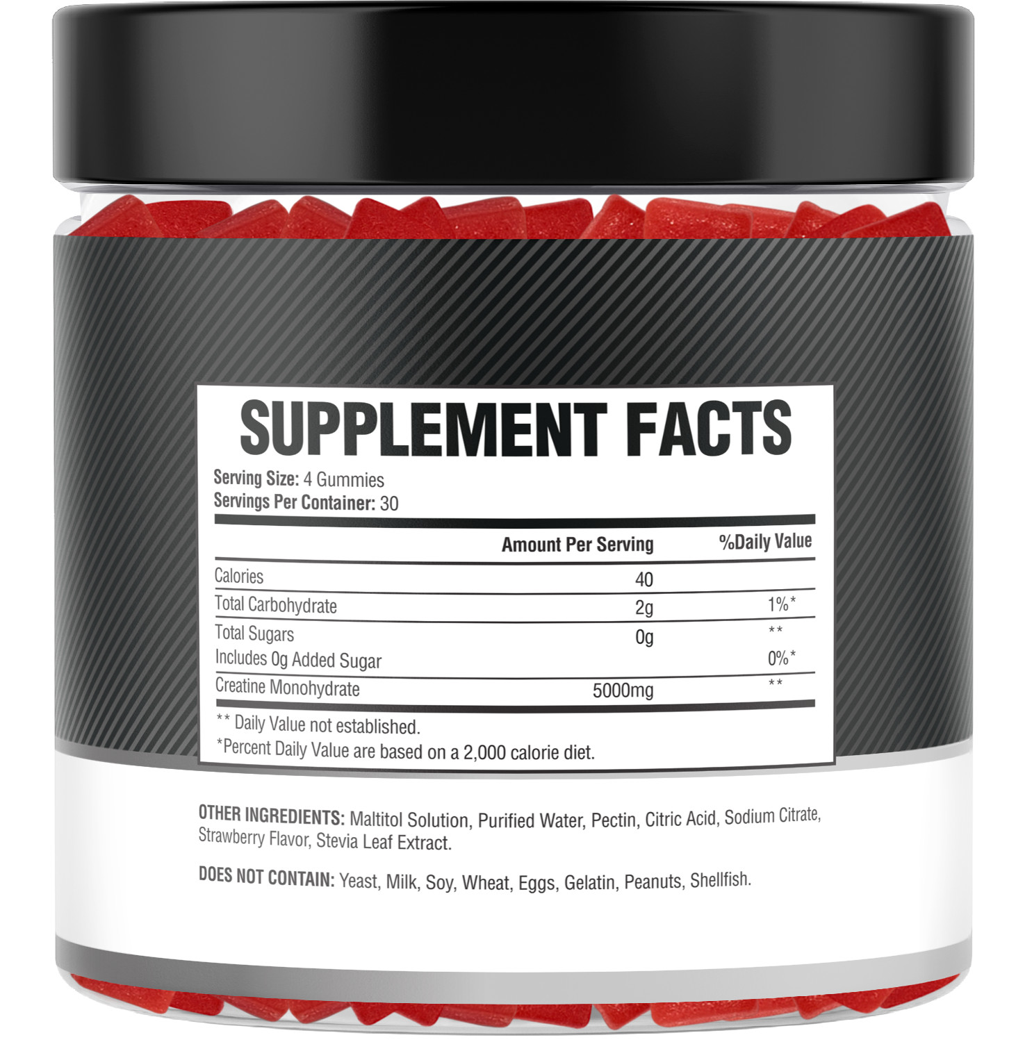 DivinusLab Creatine Monohydrate Gummies - 5G Per Serving, 120 Count