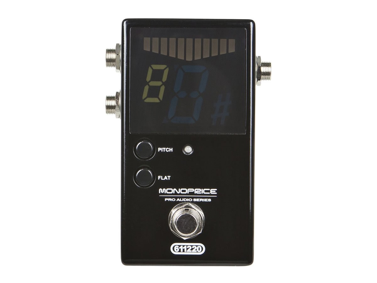 Monoprice Chromatic Pedal Tuner - Black, Normal & True-Bypass Outputs, Black