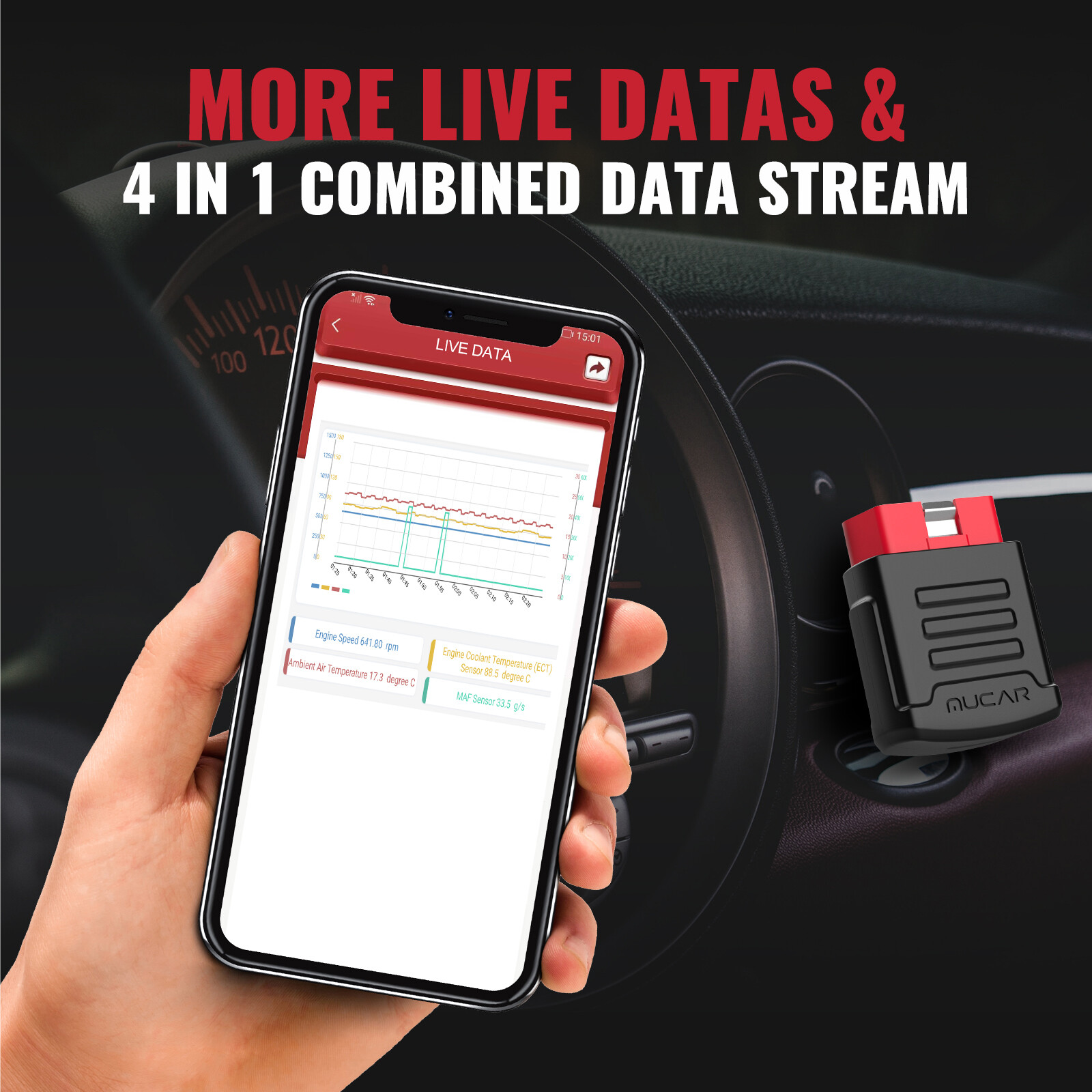 USED MUCAR BT200 Full System Diagnostic Tool OBD2 Scanner Bluetooth Wireless Car