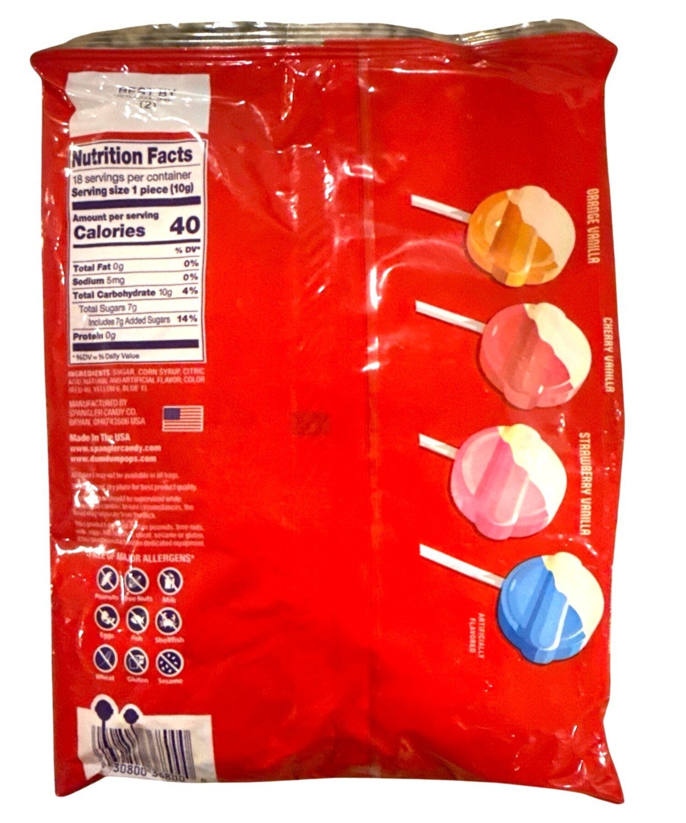 Dum Dums SWIRLS 6.1oz/18pc Bag FLAT POPS Fruit+Vanilla Centers HALLOWEEN Candy