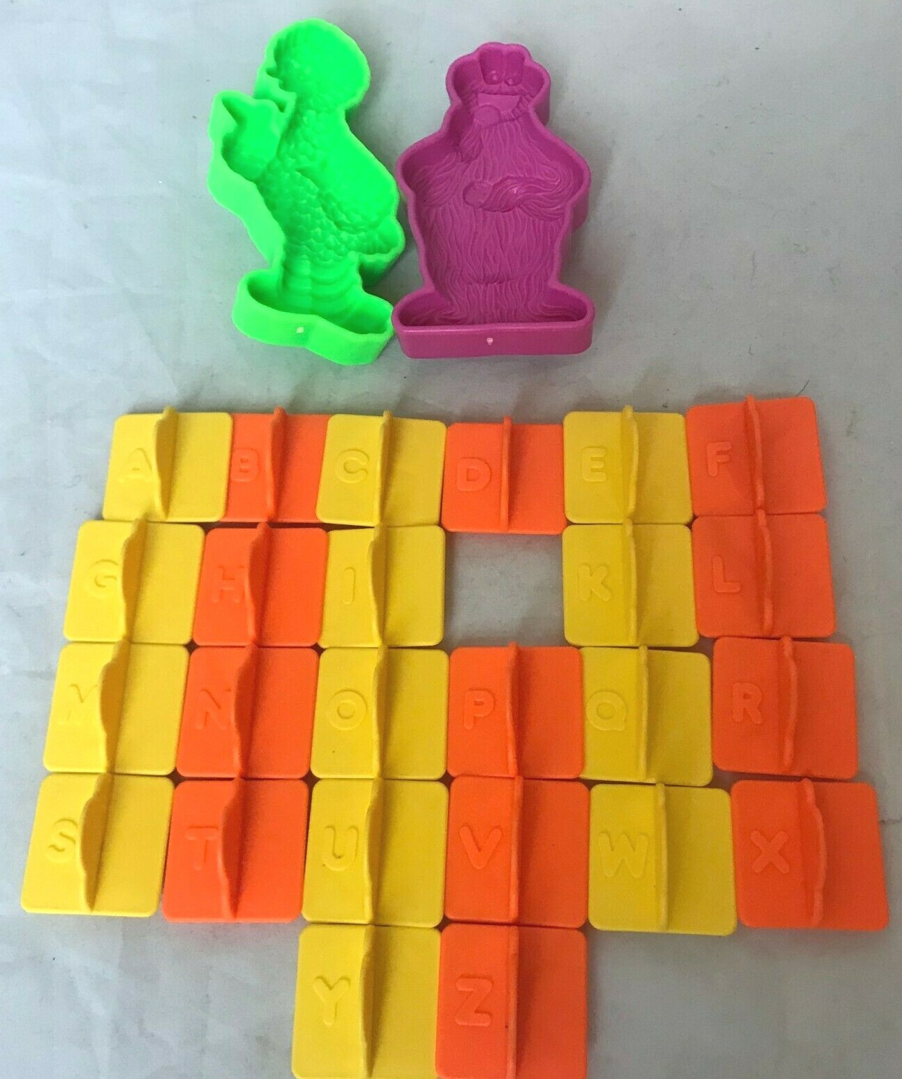 Play Doh Accessory Lot Letters alphabet Orange Yellow Big Bird Sesame Street EUC