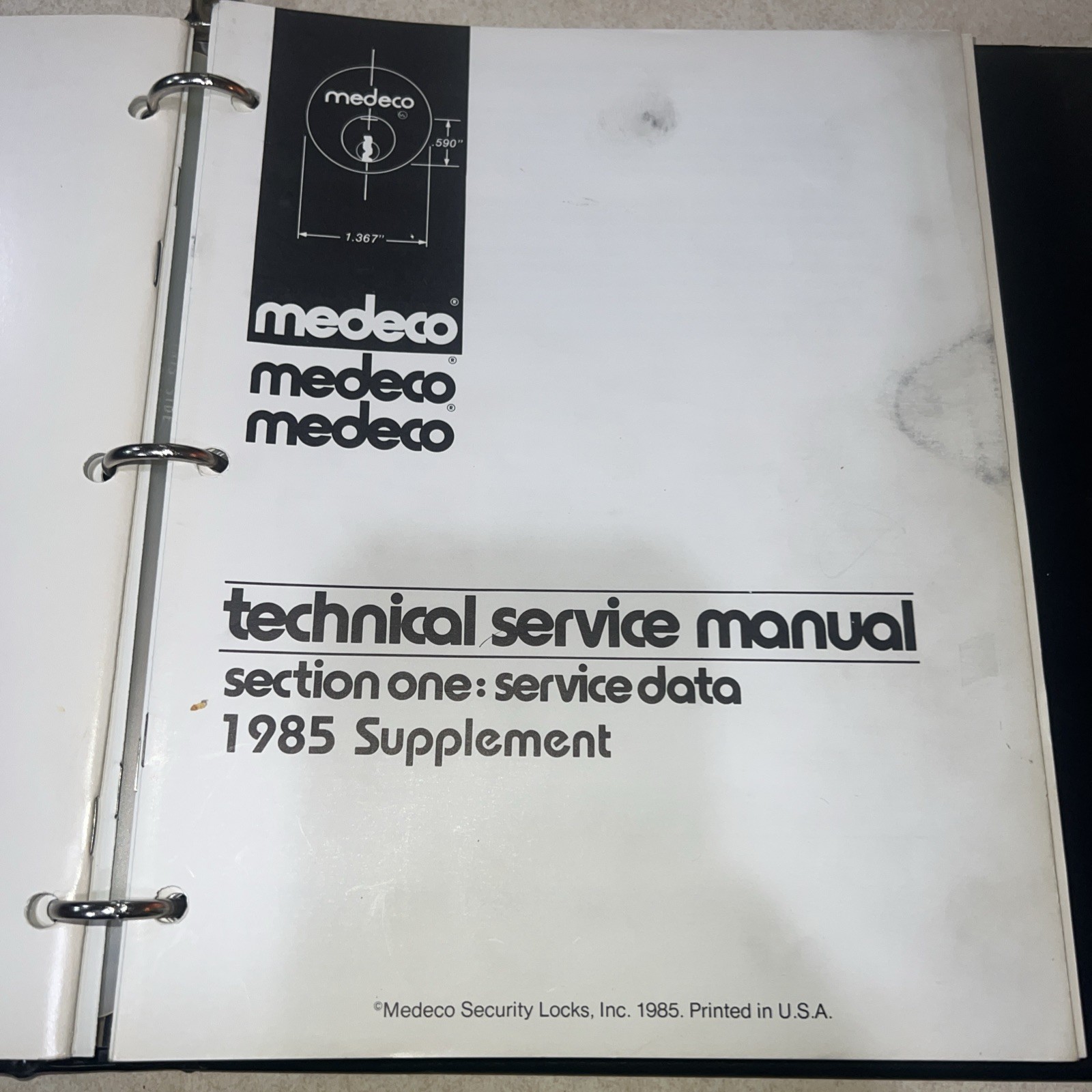 Vintage Medeco Technical Service Manual
