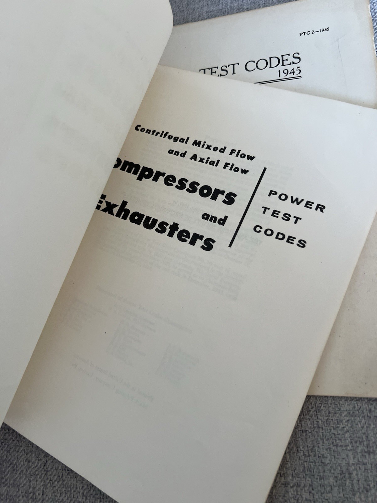 Vintage 1945 Mechanical Engineers Reference Books Manuals Test Codes Compressors