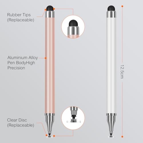 3-Pack Tablets Stylus Pen for All Touchscreen with Precisionisc Tip, 2-in-1 D
