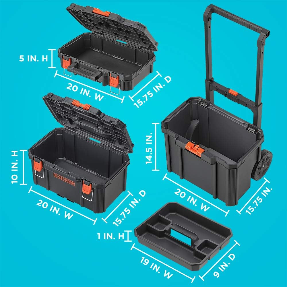 Beyond by BDST60500APB Stackable Storage System - 3 Piece Set (Small, Deep Too