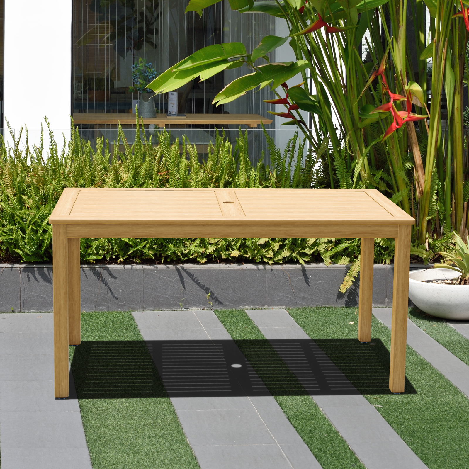 Amazonia Ravard 5-Piece Outdoor Dining Set | Teak Finish | Ideal for Patios