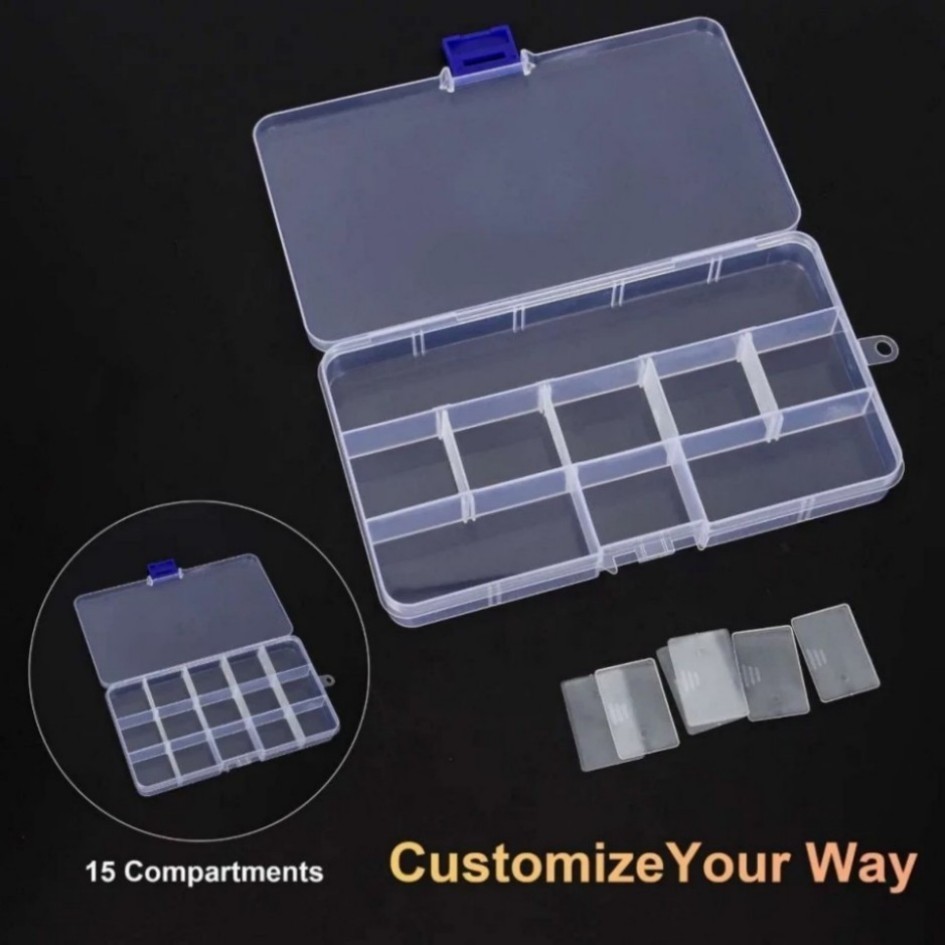 6 Clear Jewelry Box Plastic Bead Storage Craft Container Earrings Organizer-#/#
