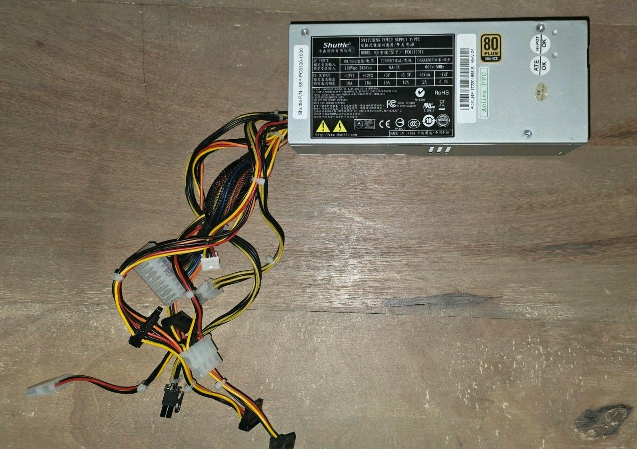 Shuttle PC61I0011, PC61J4F, 85R-PC6100-1000, 300W, 80 Plus Bronze Power Supply