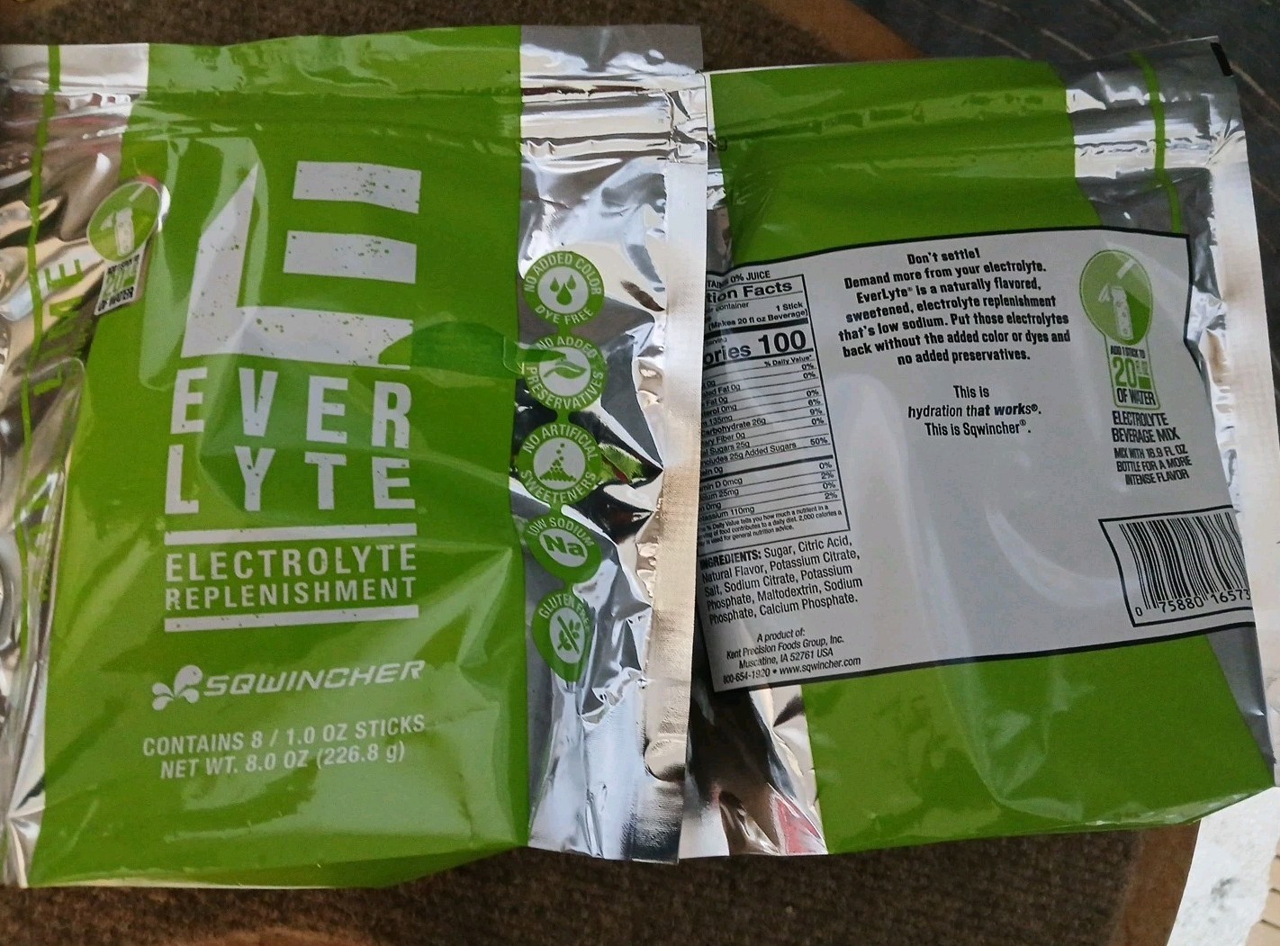 2 Sqwincher EverLyte Powder Sticks Lemon Lime Electrolyte Mix Drink Gluten Free