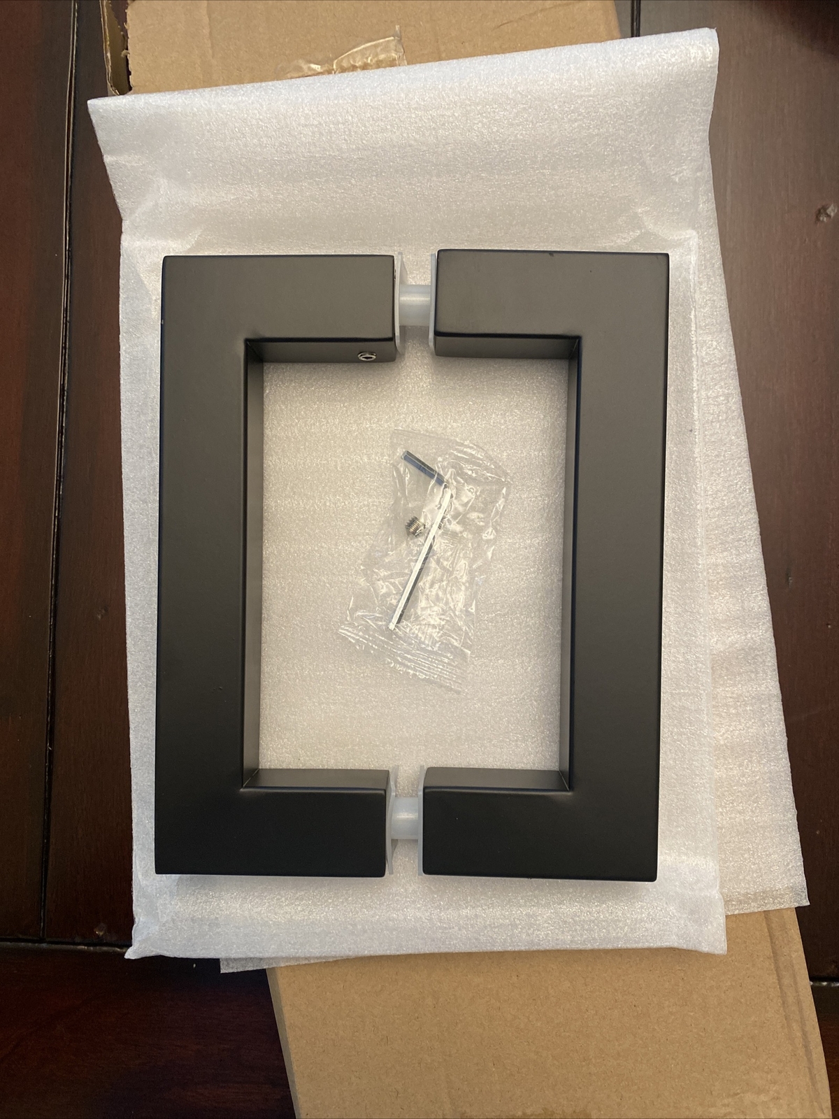 6" SQUARE DOUBLE SIDED SHOWER DOOR HANDLE MATT BLACK