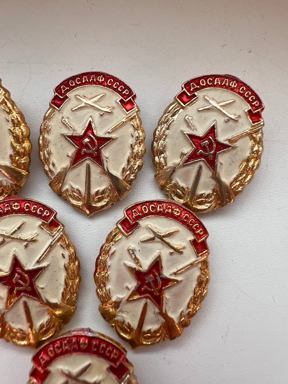 Vintage Soviet DOSAAF USSR badges 6 pcs.