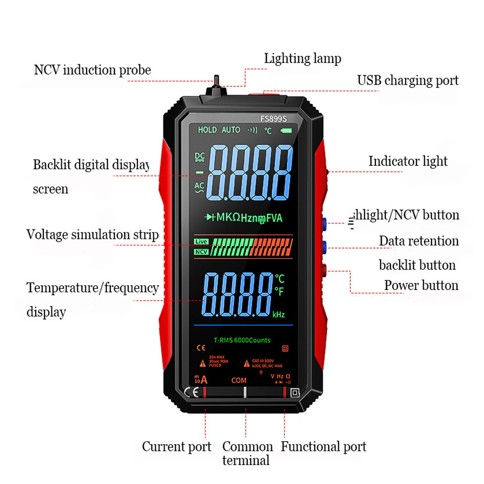 USB Rechargeable Digital Multimeter Tester Automatic for Electrical Issues New