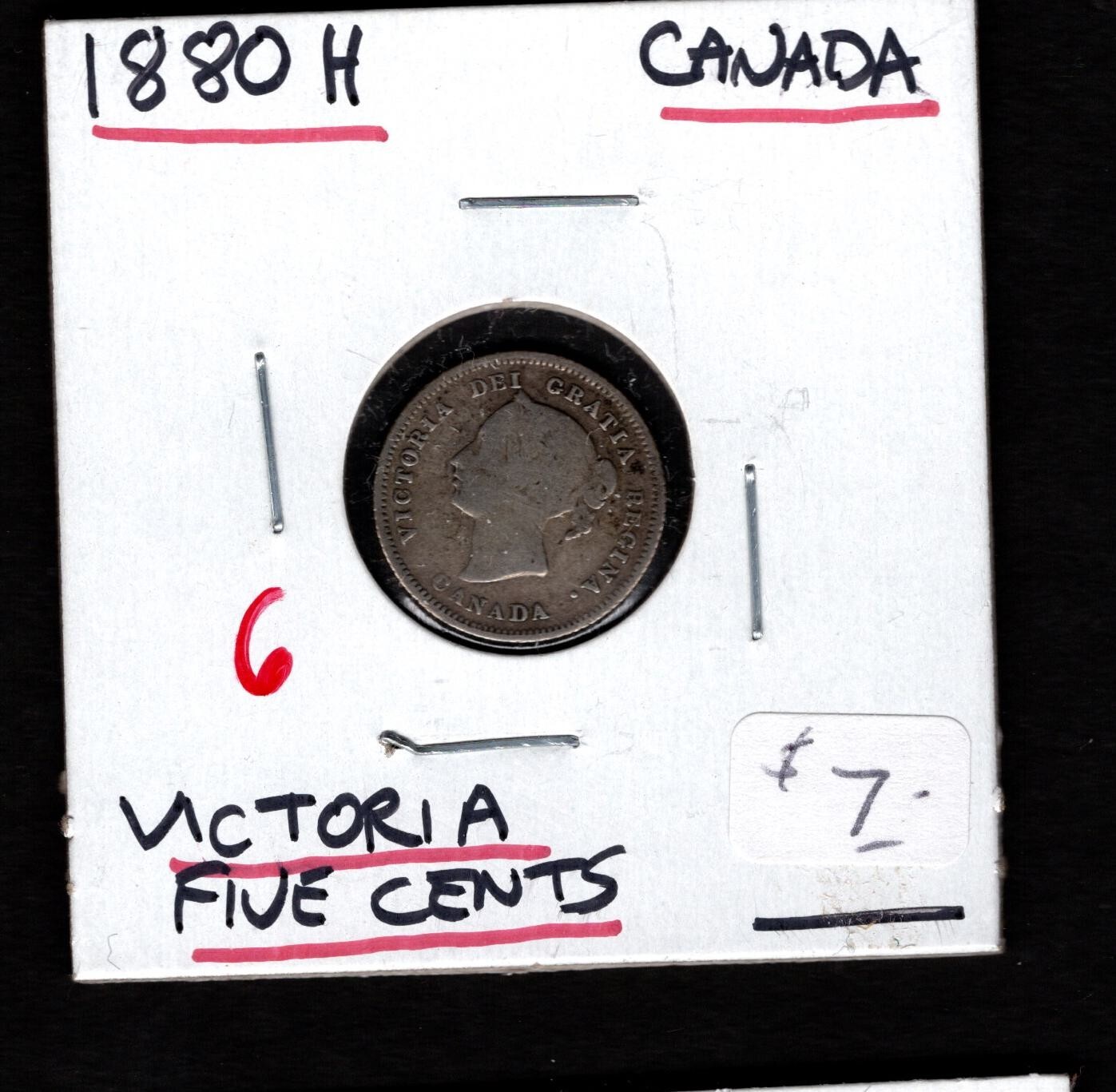 1880 H Canada- Victoria Five Cents