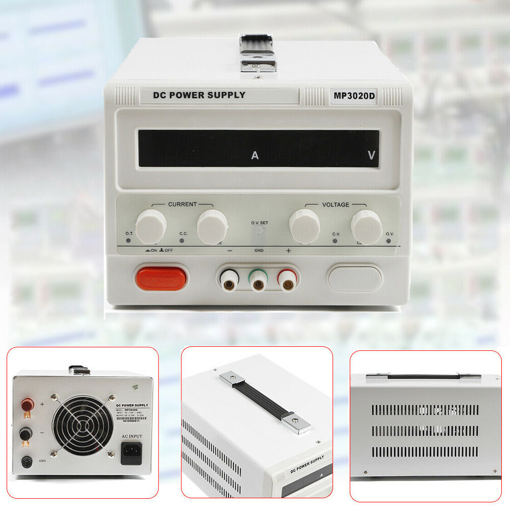 MP3020D 30V 20A DC Power Supply Variable Adjustable High Precision Digital Cord