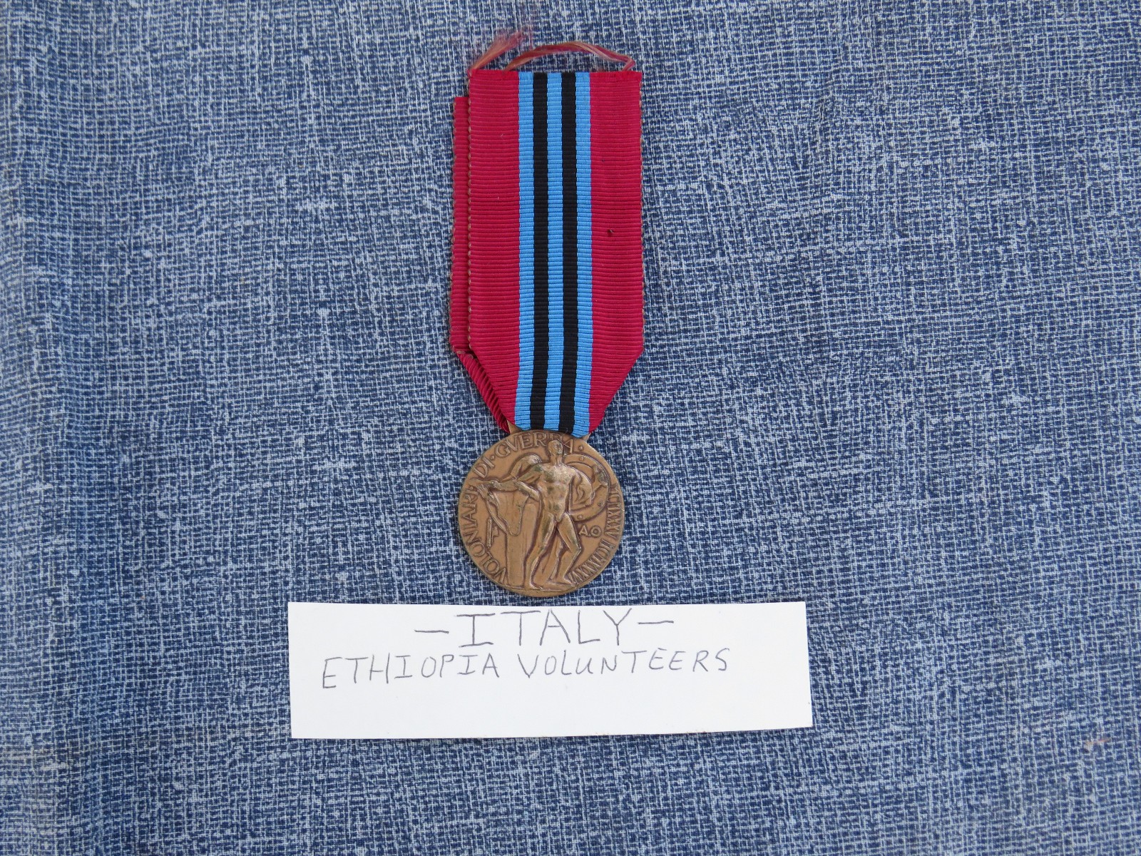 ITALIAN VOLUNTEERS MEDAL 1935-1936 EAST AFRICA / ETHIOPIA A.O  EXCELLENT COND