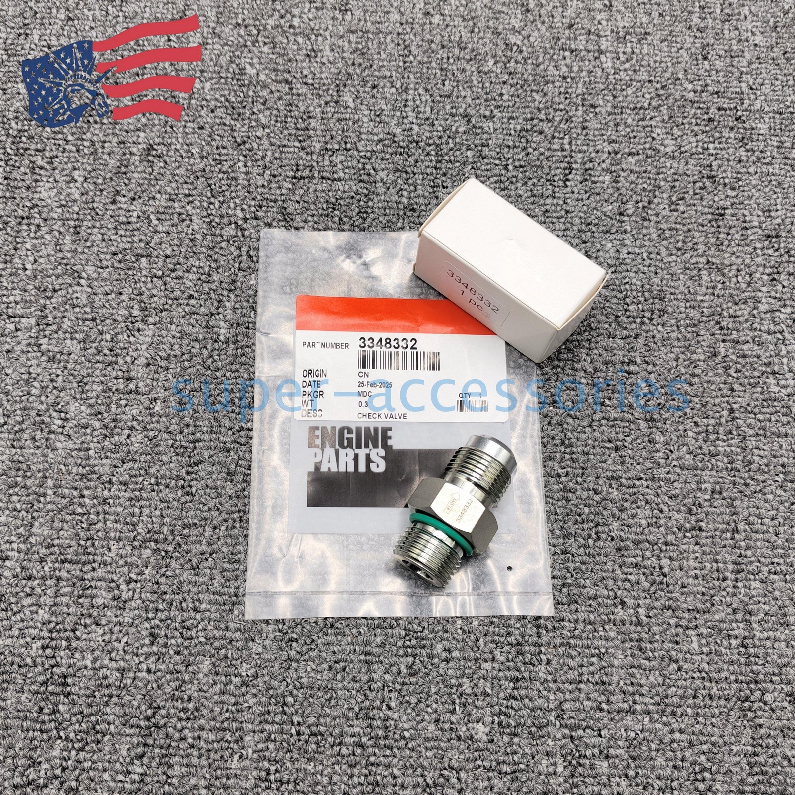 New Straight Fuel Check Valve Fitting For Cummins N14 Engine 042211,3348332 USA