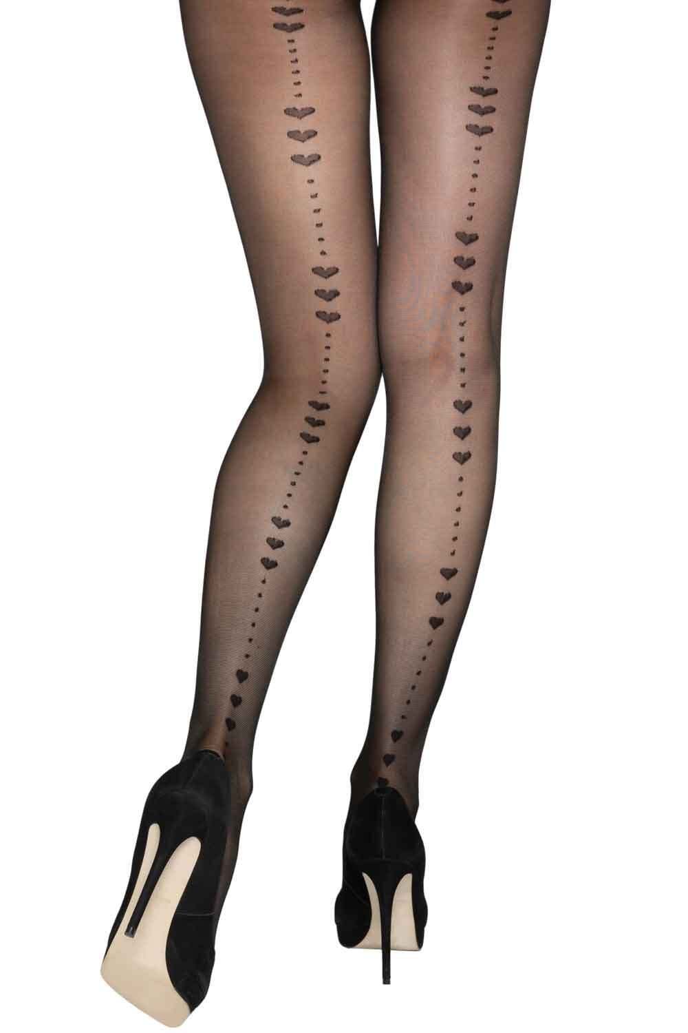 Charnos Sheer Heart Backseam Tights CABK