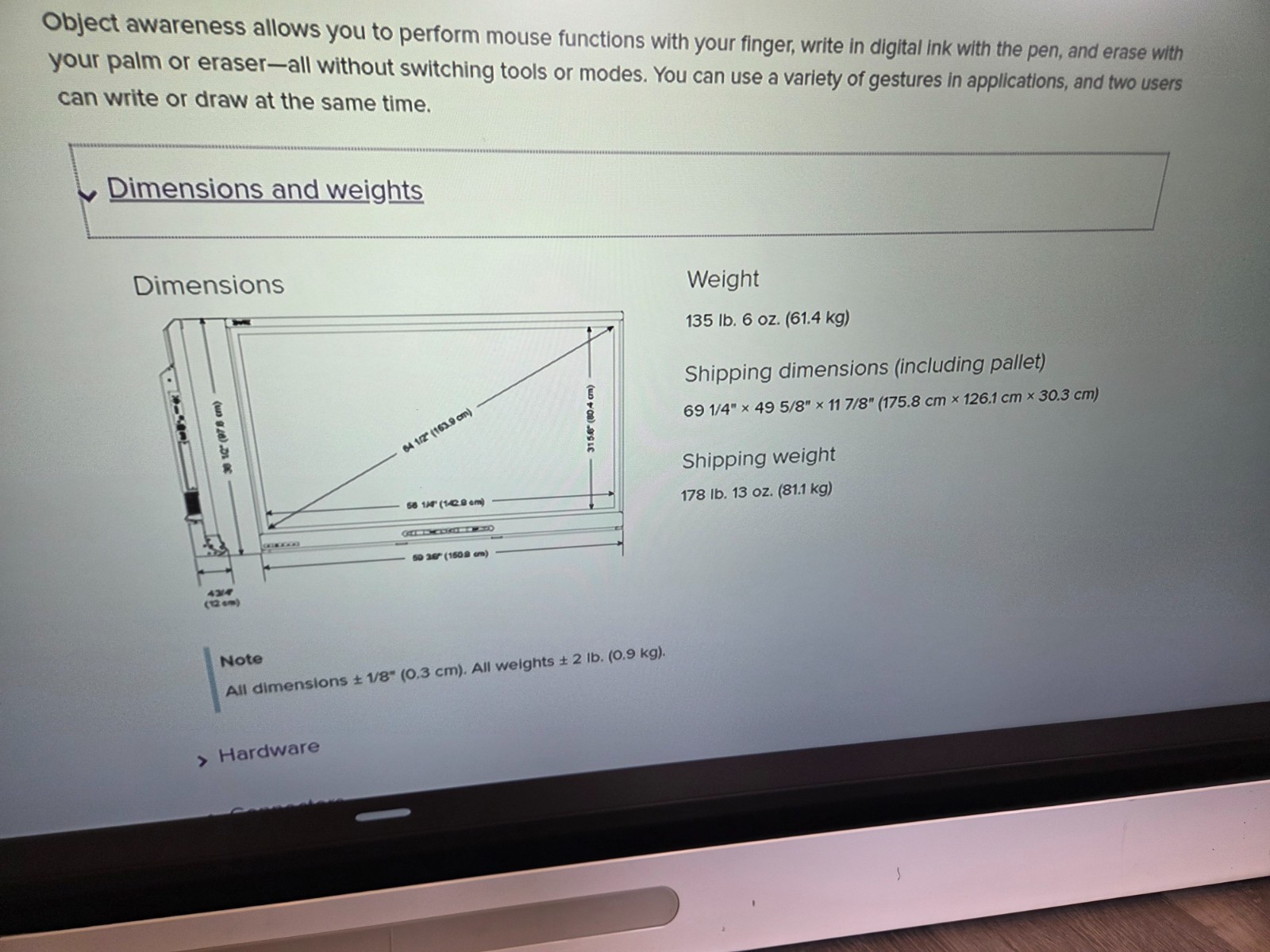 SMART Board SPNL6065 65" 4k Touchscreen Interactive Whiteboard Built in WiFi