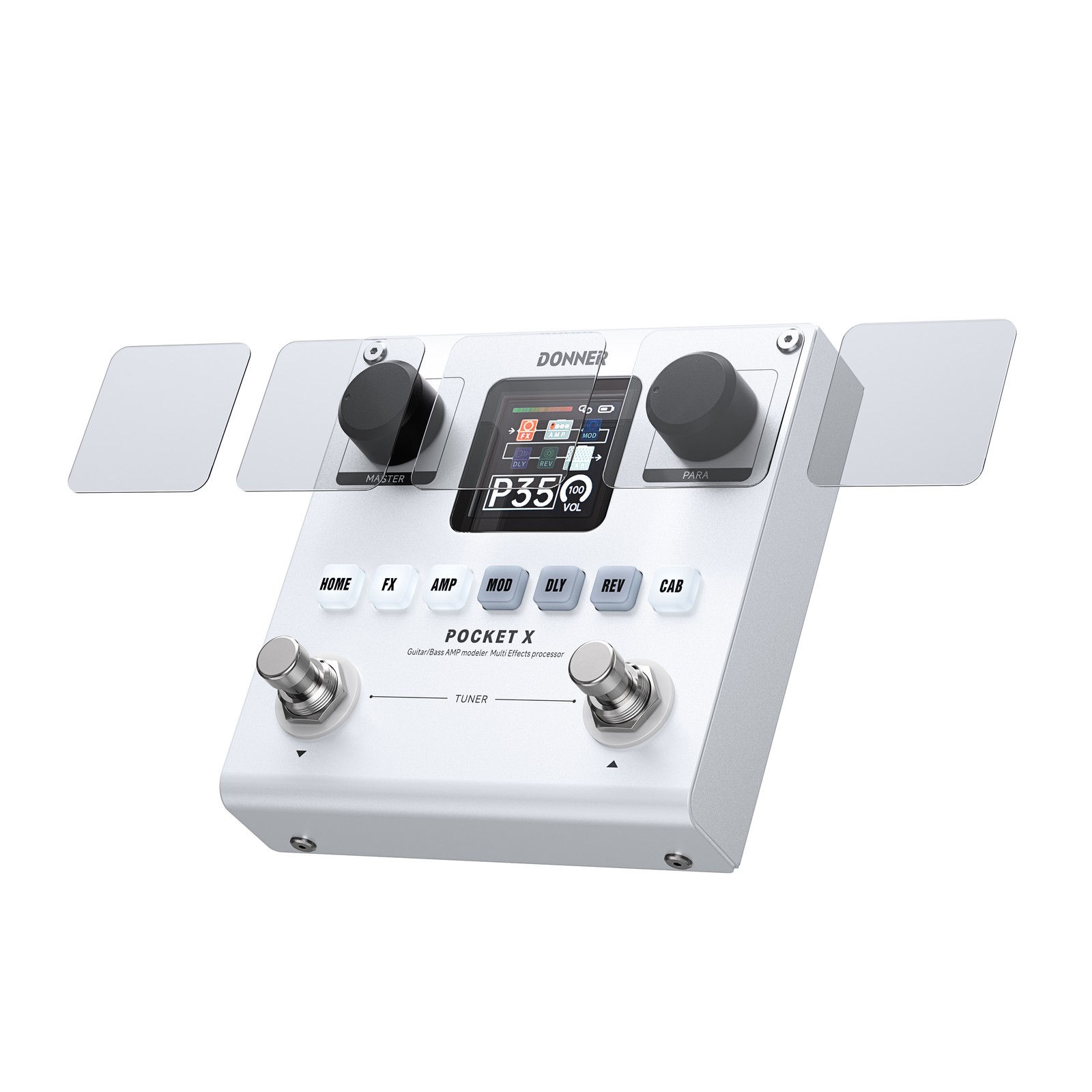 Donner Pocket X Multi Effects Pedal Multi Effects Processor Rechargeable Pedal