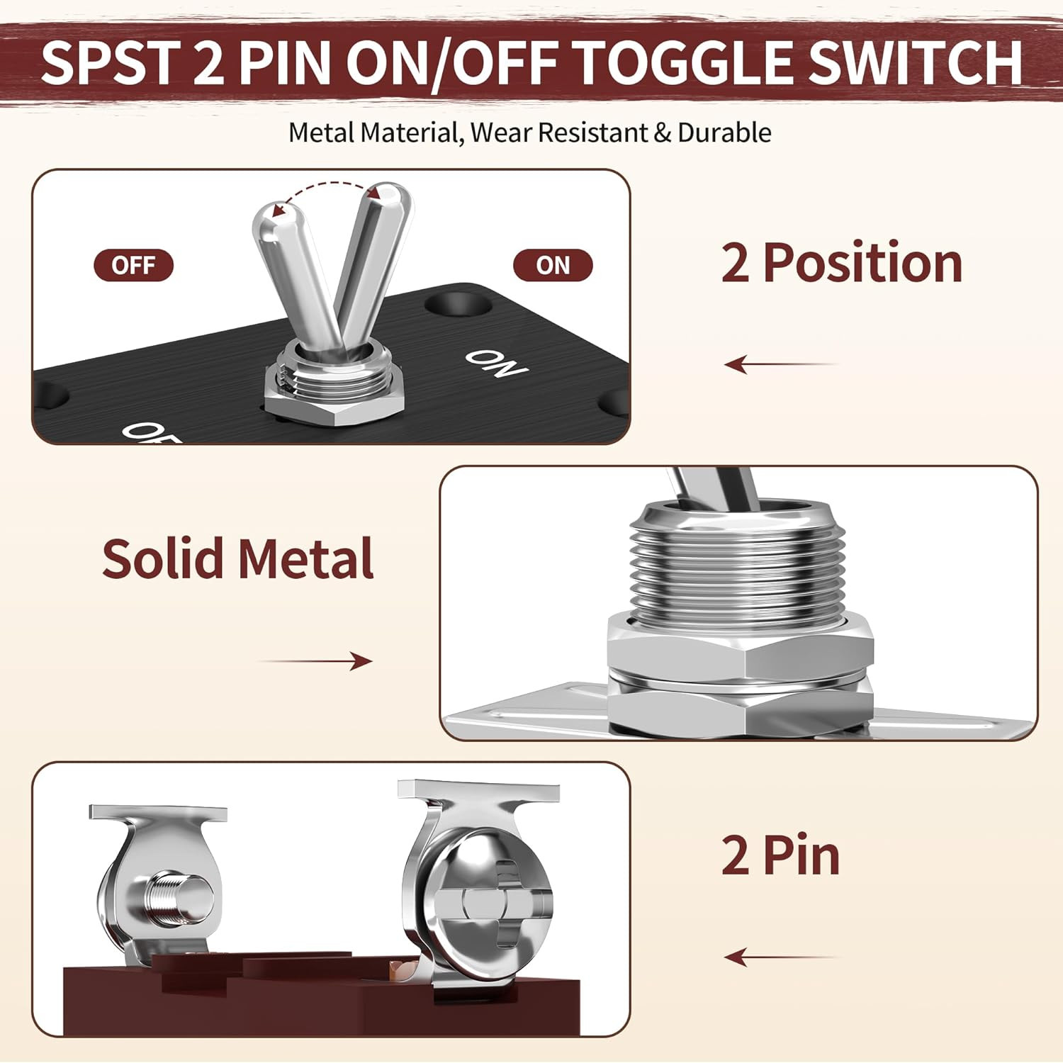 Heavy Duty Toggle Switch 12V DC 30A Waterproof Toggle