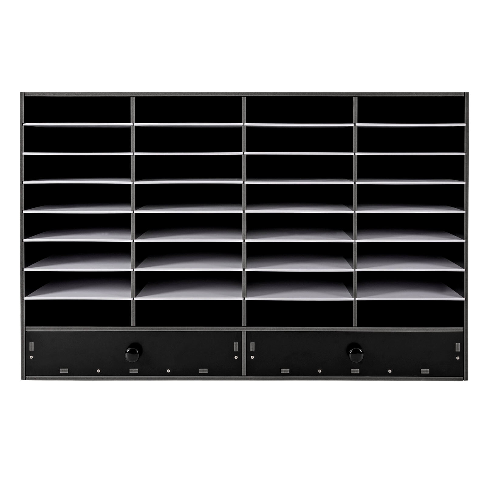 Adjustable Literature Organizer, 32 Compartment with 2 Drawers Home/Office/Class