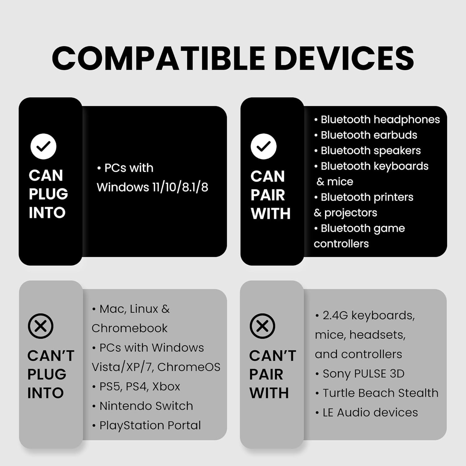 DG45 USB Bluetooth Adapter for Windows - Connect Headphones, Speakers, & More