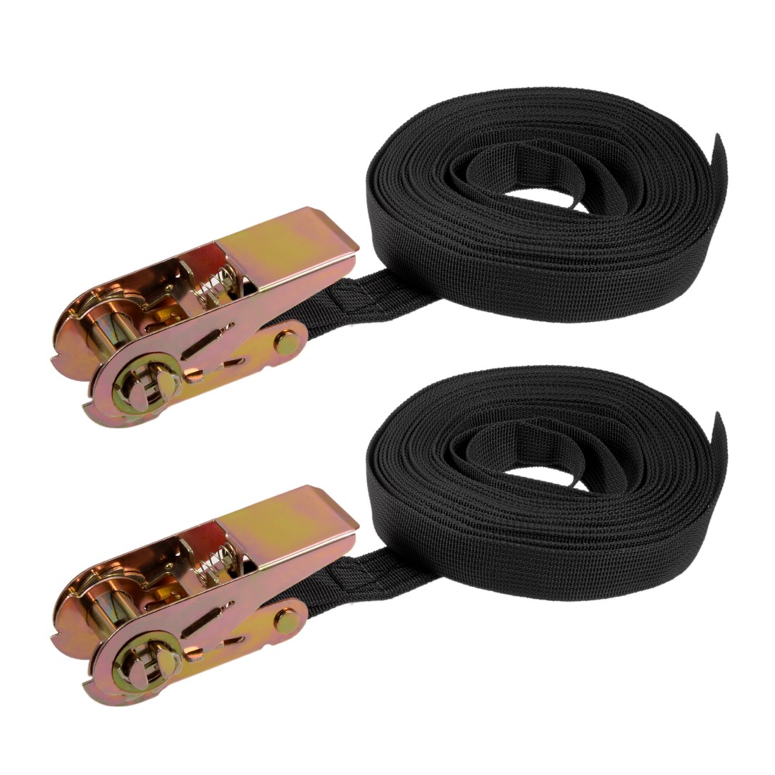 2pc Ratchet Lashing Straps Tie Down 7m x 25mm endless 7 Meters Black 250kg