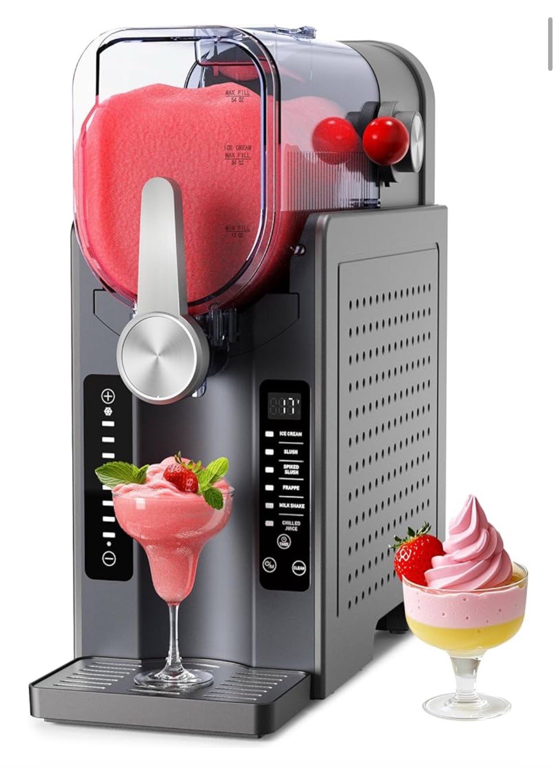 Slushie Machine Professional Frozen Drink Maker No Ice Needed LED Display”