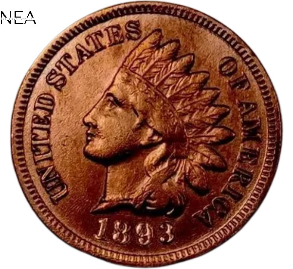 1893 Indian Head Penny Cent ~ Borderline Uncirculated (red) *AU++*