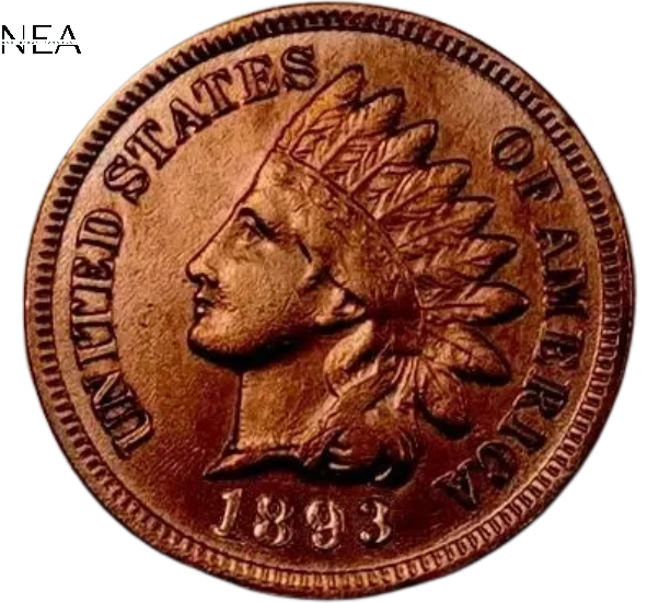 1893 Indian Head Penny Cent ~ Borderline Uncirculated (red) *AU++*