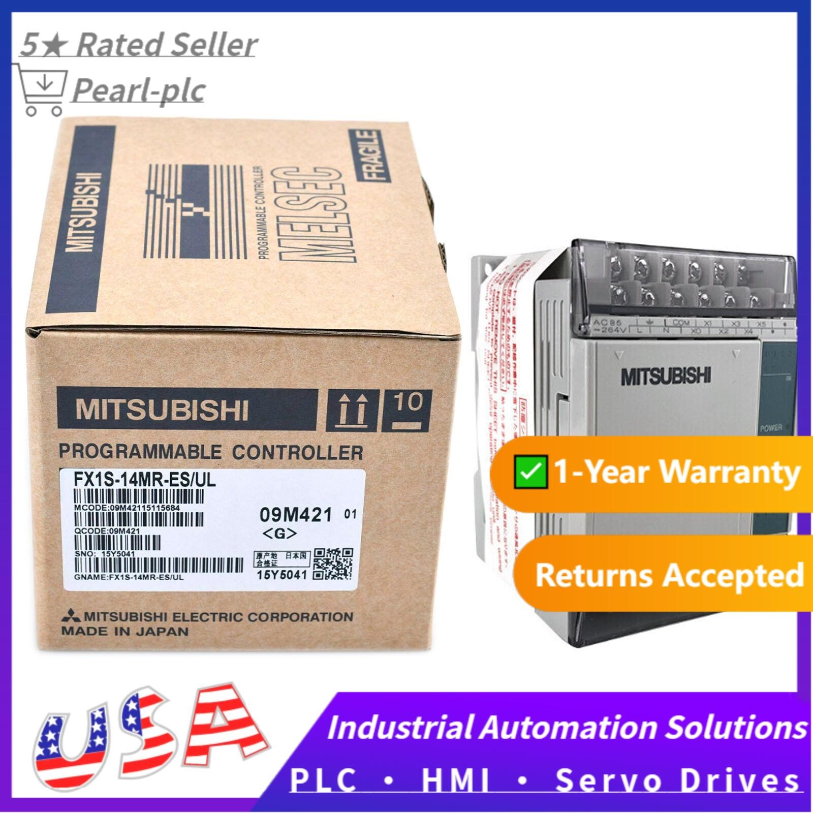 New In Box MITSUBISHI FX1S-14MR-ES/UL (FX1S14MRESUL) Programmable Controller