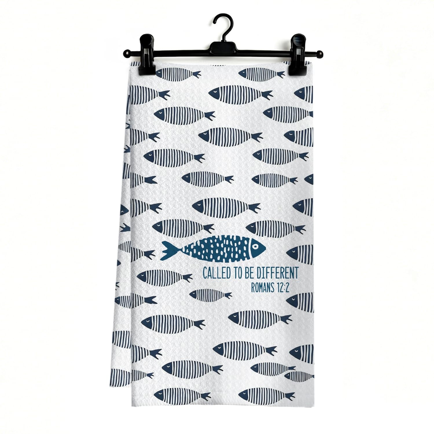 Christian Fish Kitchen Dish Towels, Christian Gifts for Women Men, Romans 12:...