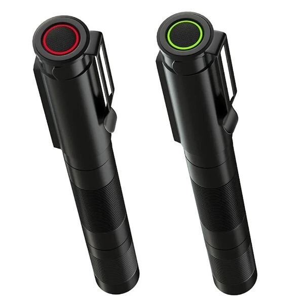 LED Flashlight USB Rechargeable Pen Light Zoom Waterproof Small Torch