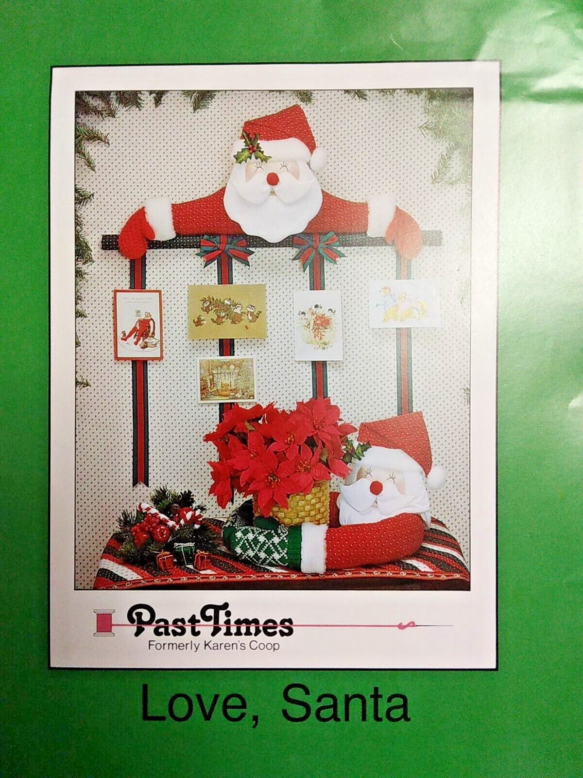 Plush Santa Card Hanger Planter Holder Craft Pattern Decoration Decor Past Times