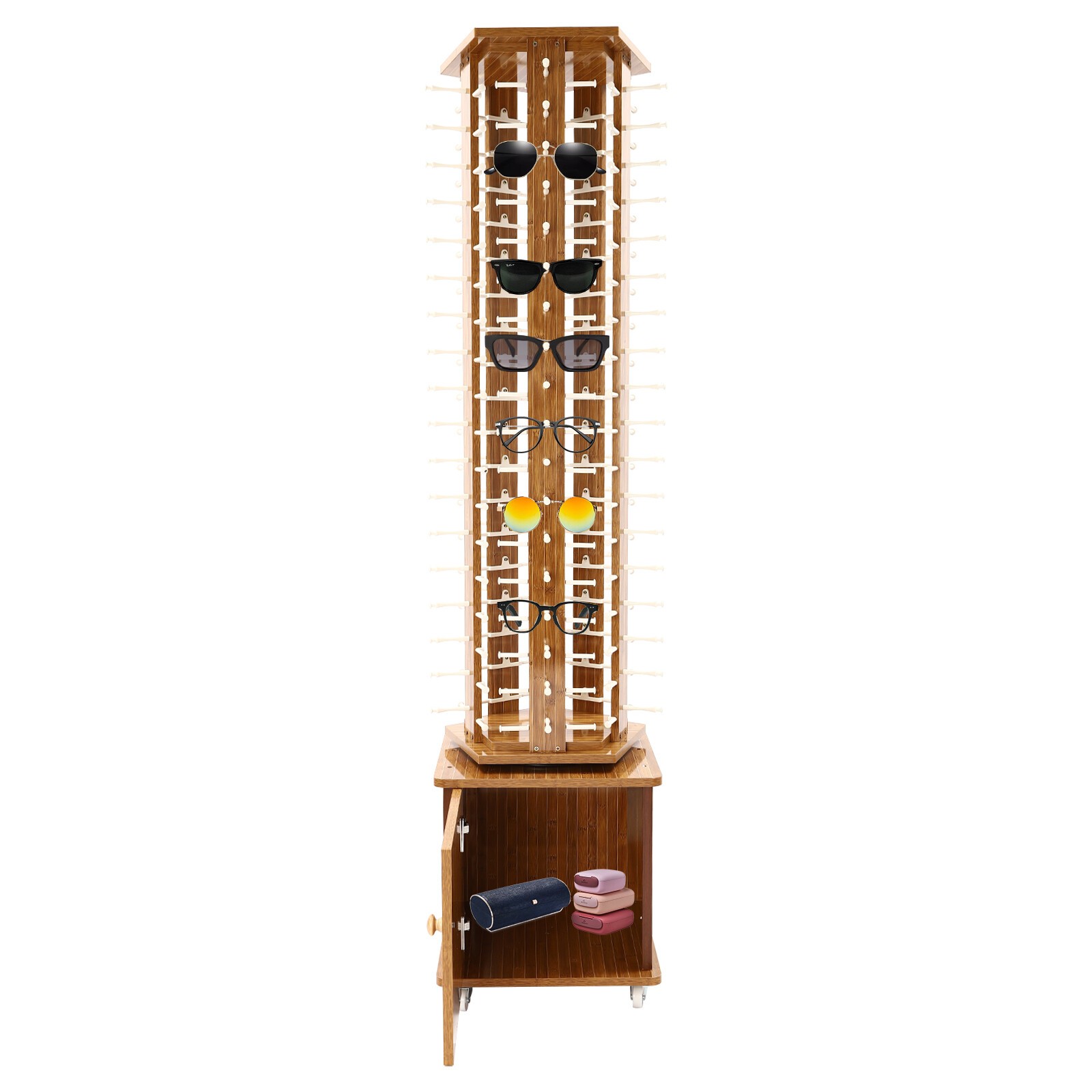 90 Pair 5-Sided Sunglasses Rack Display Stand Case Floor Sunglasses Display Rack