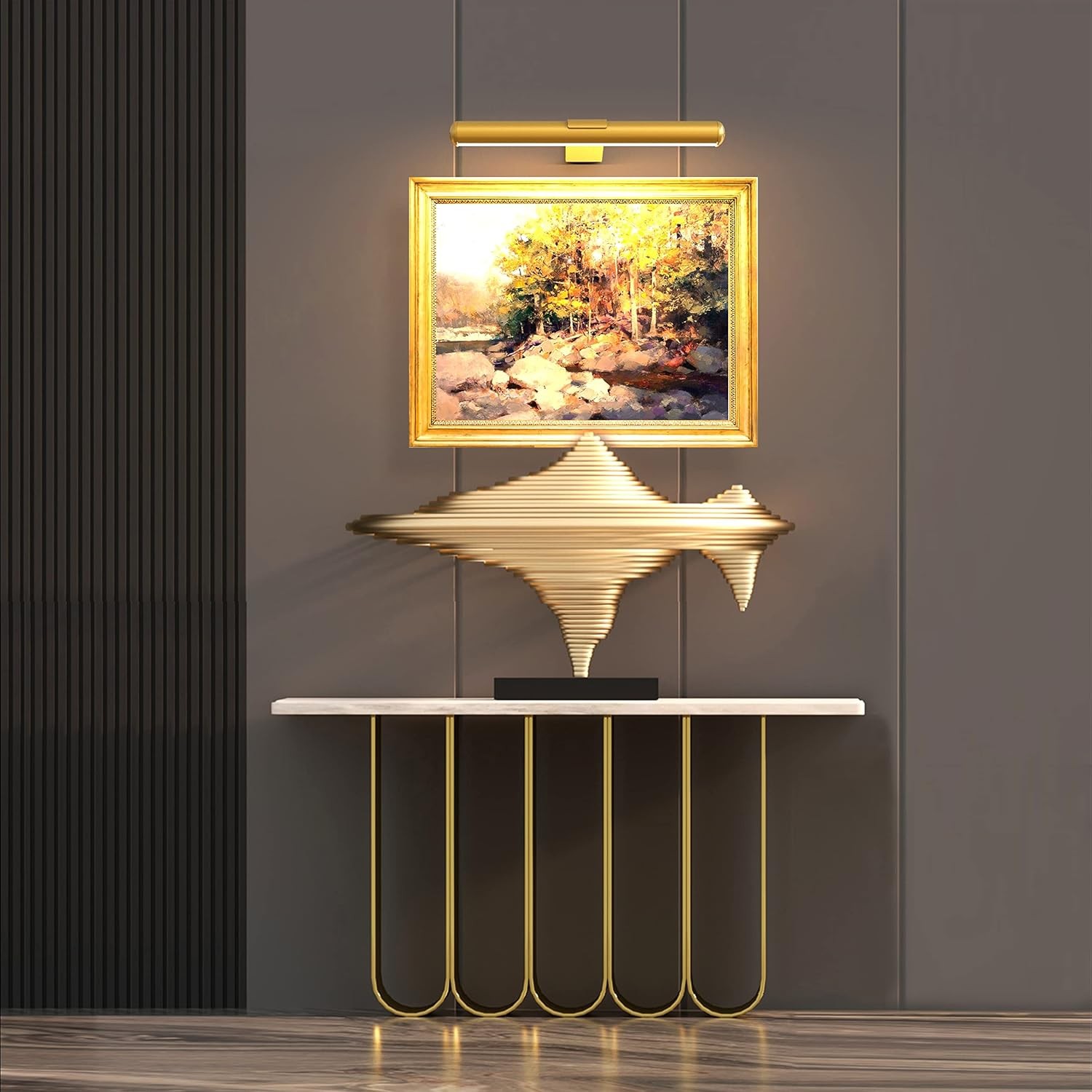 Gold Wireless Led Picture Light with Remote Control - 13inch,