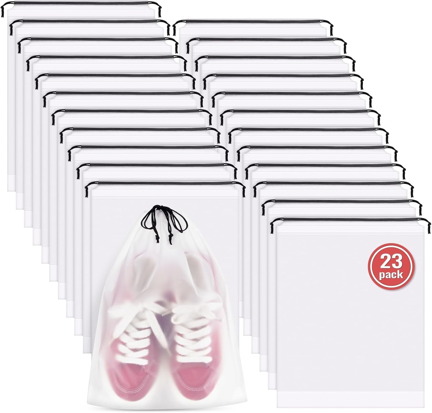 23 Pack Shoe Bags for Travel, 11.8" x 15.7" Waterproof Travel Shoe Bags for Pack