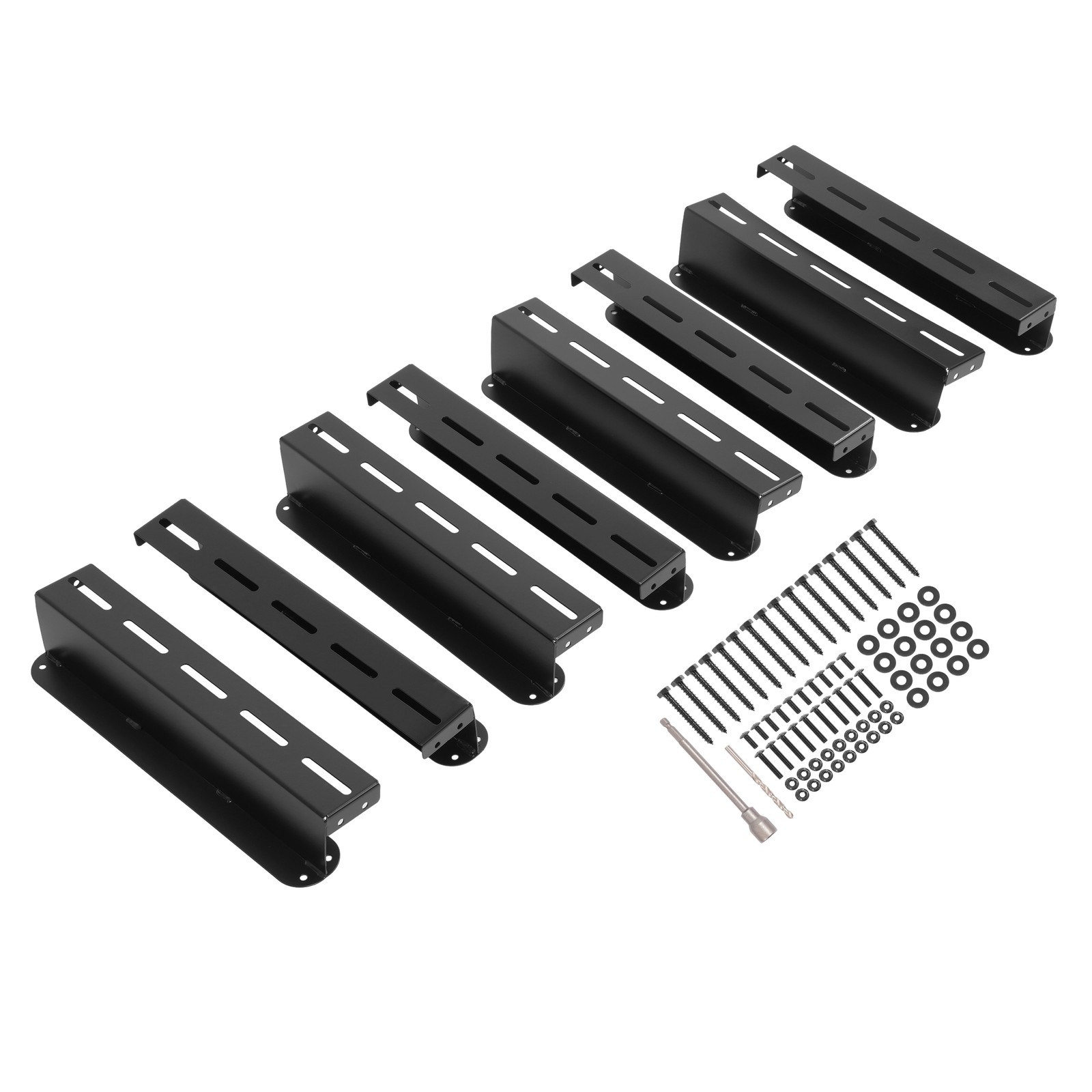 8PK Ceiling Rail Overhead Garage Storage Bin Racks For 6 Bins Shelving System