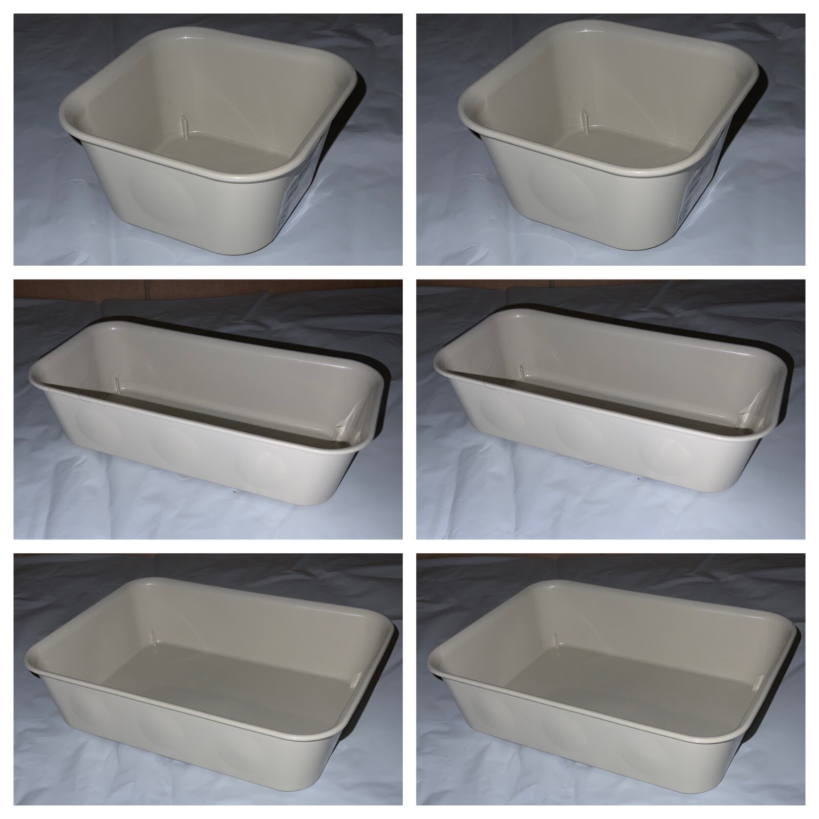 6 Piece IKEA Storage Box Storage Organizer NOJIG Durable Plastic Beige 3 Sizes