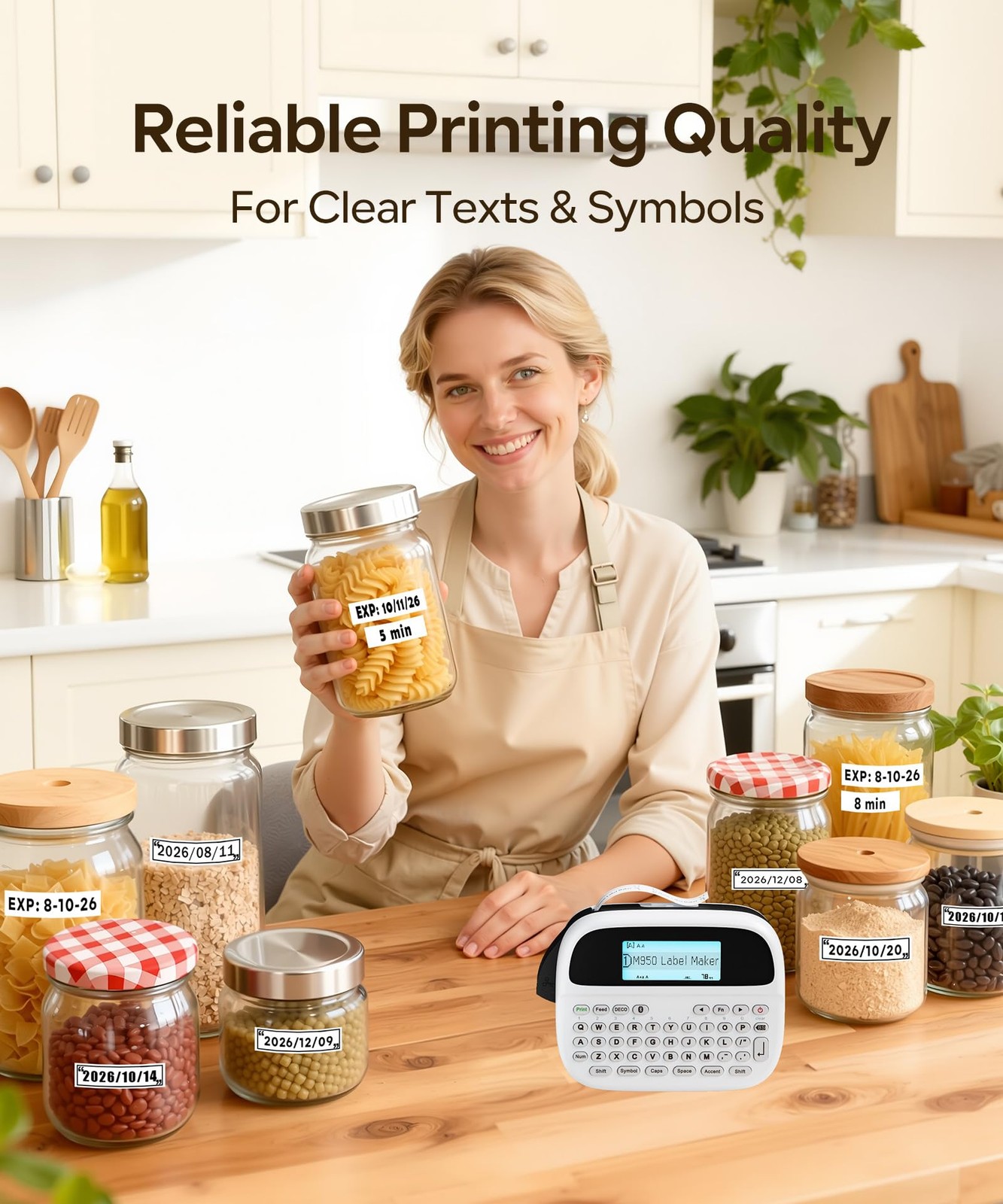 Label Maker Machine with-Tape, Rechargeable Label Maker Waterproof-Labels, Ba...