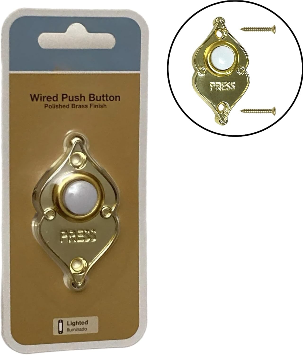 LuxGold LED Lighted Heavy Duty Wired Doorbell Button