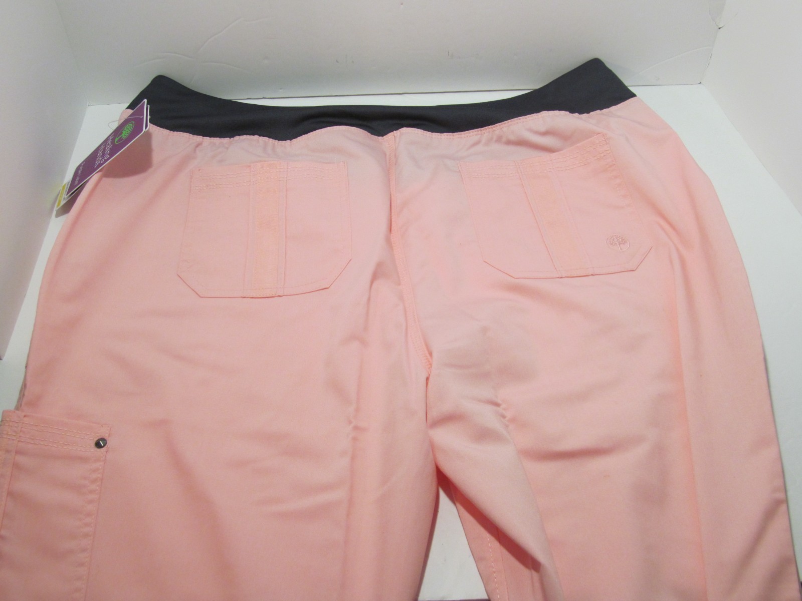 Healing Hands TORI Yoga Scrubs Pants 9133 Prism Pink Pewter Women's Regular XL