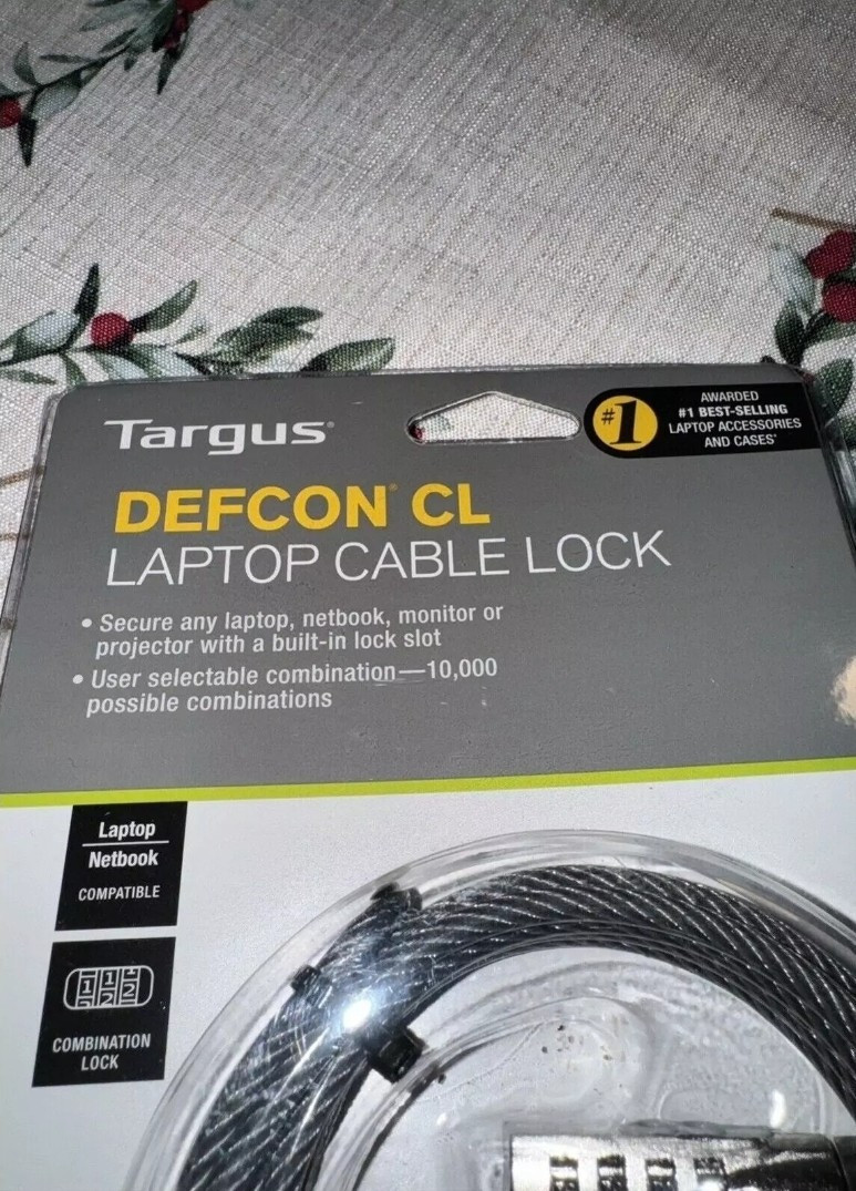 NEW Sealed Targus Defcon CL Laptop Computer Security Cable Lock Combination
