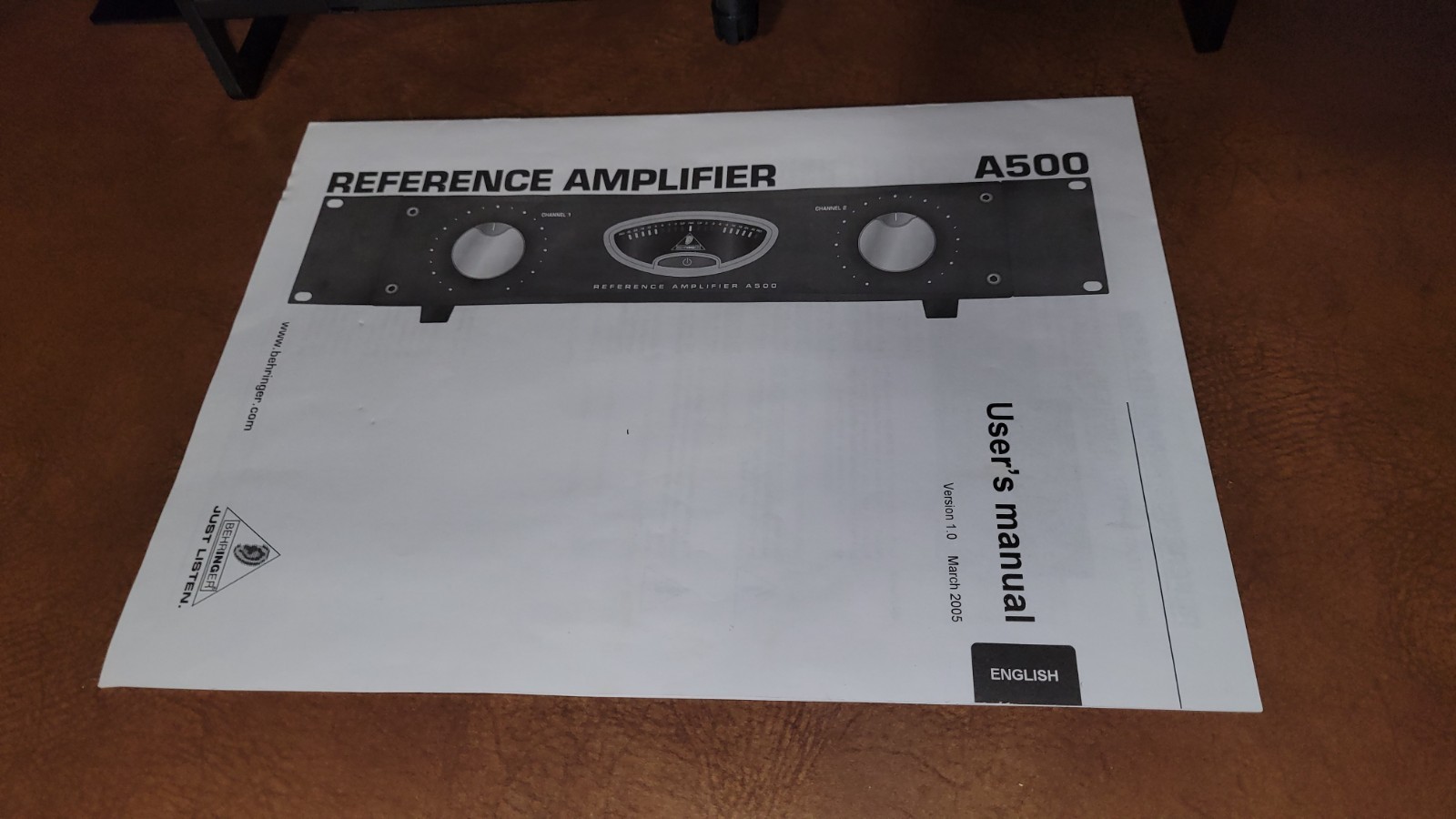 BEHRINGER A500 Professional 600-Watt 2-Channel Reference Amp Excellent Cond