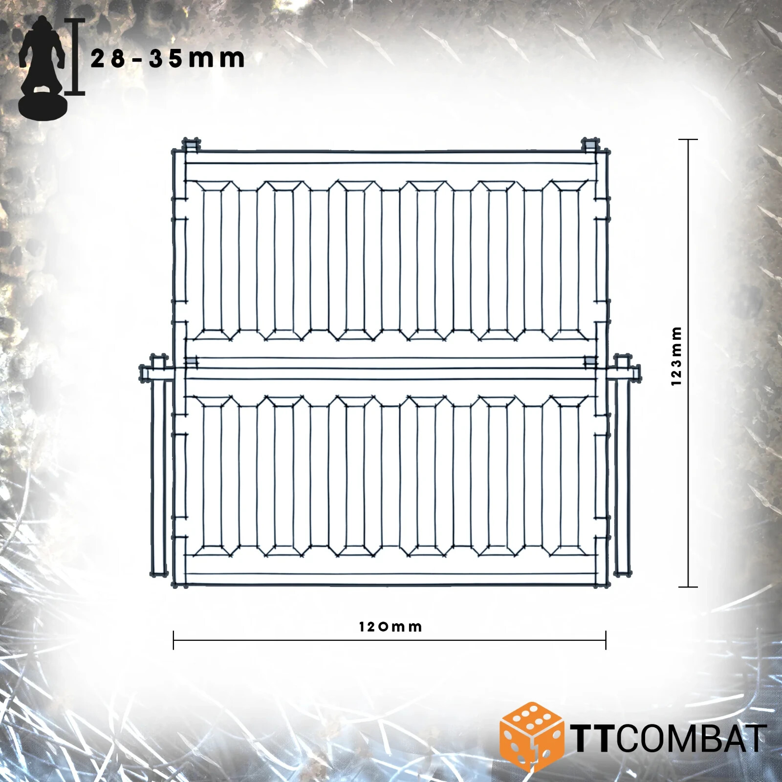 TTCombat TTSCW-SFG-166 Goliath Container Wall (Sci-Fi Gothic) Terrain Kit