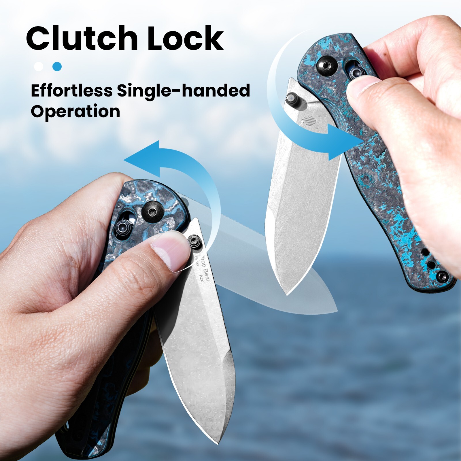 Kizer AZO Drop Bear Folding Knife Elmax Blade Clutch Lock Fatcarbon Ki3619A2
