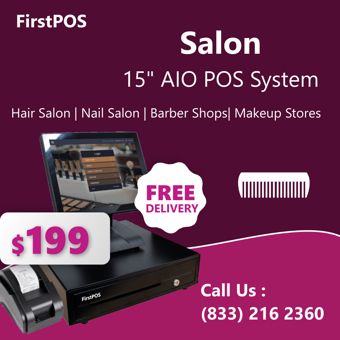 15'' Touchscreen POS Cash Register Till System Salon Makeup Stores Beauty & Spa