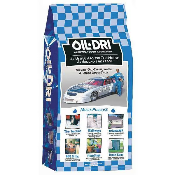 Oil-Dri Granular Sorbent, 1 gal Absorbed per Package, 8 lb Bag, Granular Clay,