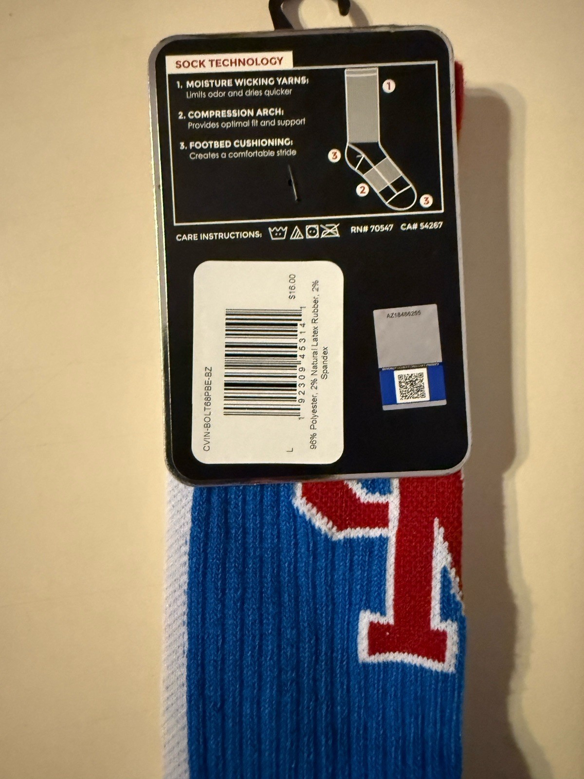 DISCONTINUED '47 Brand Ole Miss Rebels Moisture Wicking Crew Socks sz L 9-13 A11